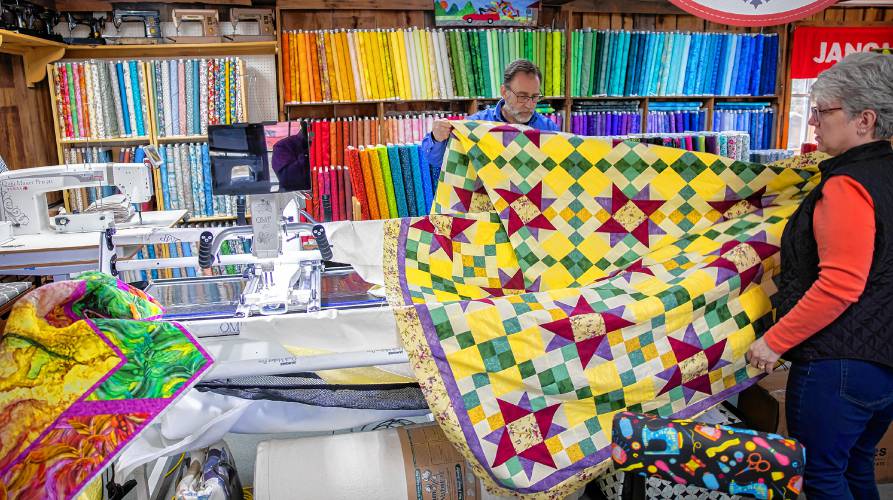 Randy and Holly Silver saw their chance two years ago to buy the Bittersweet Fabric Shop, a staple in Boscawen for more than 50 years. They work together side by side and even have their two grown children help with the business.