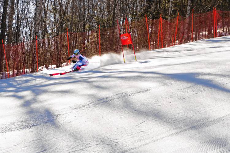 Concord’s Mika Taylor competes in the giant slalom at the NHIAA Division I girls’ Alpine skiing championship on Monday at Gunstock. Taylor defended her slalom title and finished runner-up in the giant slalom to lead Concord to third place as a team.