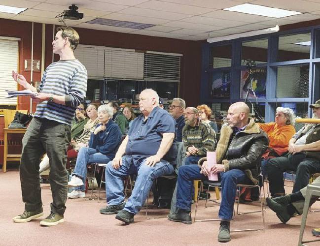 Residents demand the removal of books with sexually explicit content at the March 11 meeting of the Newfound Area School Board. 