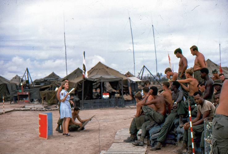 Nancy Warner (left) during her service in Vietnam.