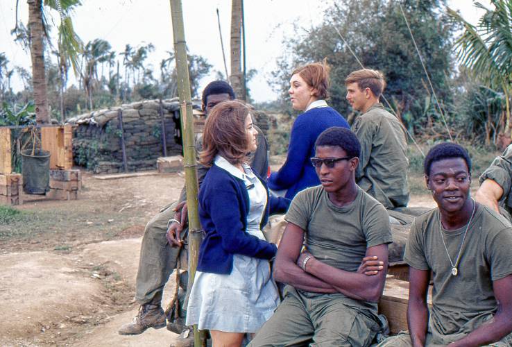 Nancy Warner (center) during her service in Vietnam.