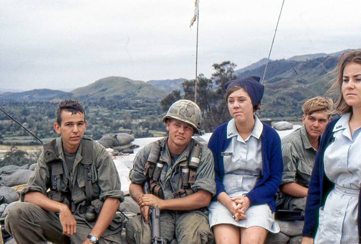 Nancy Warner (far right) during her service in Vietnam.