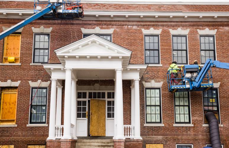 The construction of the former nunery and Webster Place that will be become Easterseals Veteran Campus in Franklin on Tuesday, April 8, 2025.